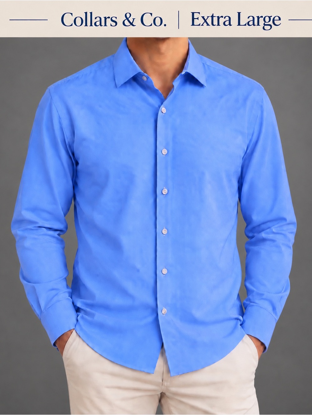 Collars & Co. Blue Performance Dress Shirt XL NWT